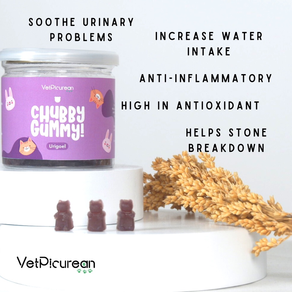 CHUBBY Gummy URIGOEL - Vitamin Urinary Anjing Kucing Untuk FLUTD / FUS / Susah Pipis / Pipis Darah / Kencing Batu