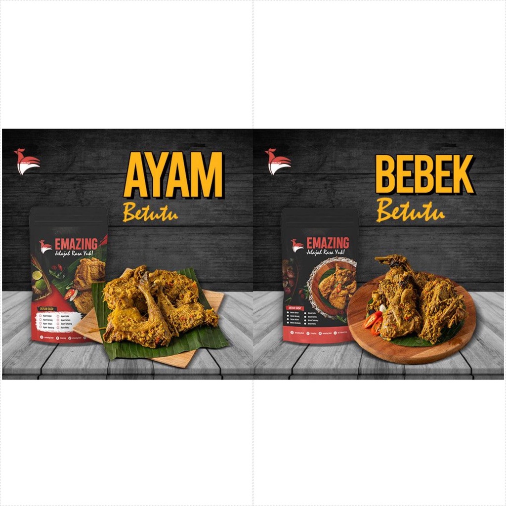 

FROZEN FOOD AYAM / BEBEK KAMPUNG BETUTU 1 EKOR BUMBU KHAS MADURA SIAP SAJI EMAZING