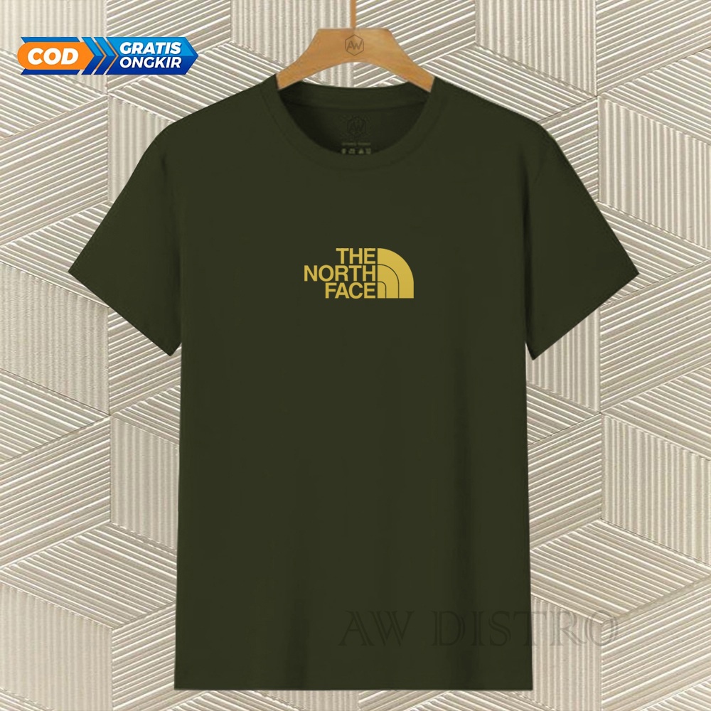 COD Baju Kaos Distro Tnf Text Gold Premium Quality Lengan Pendek