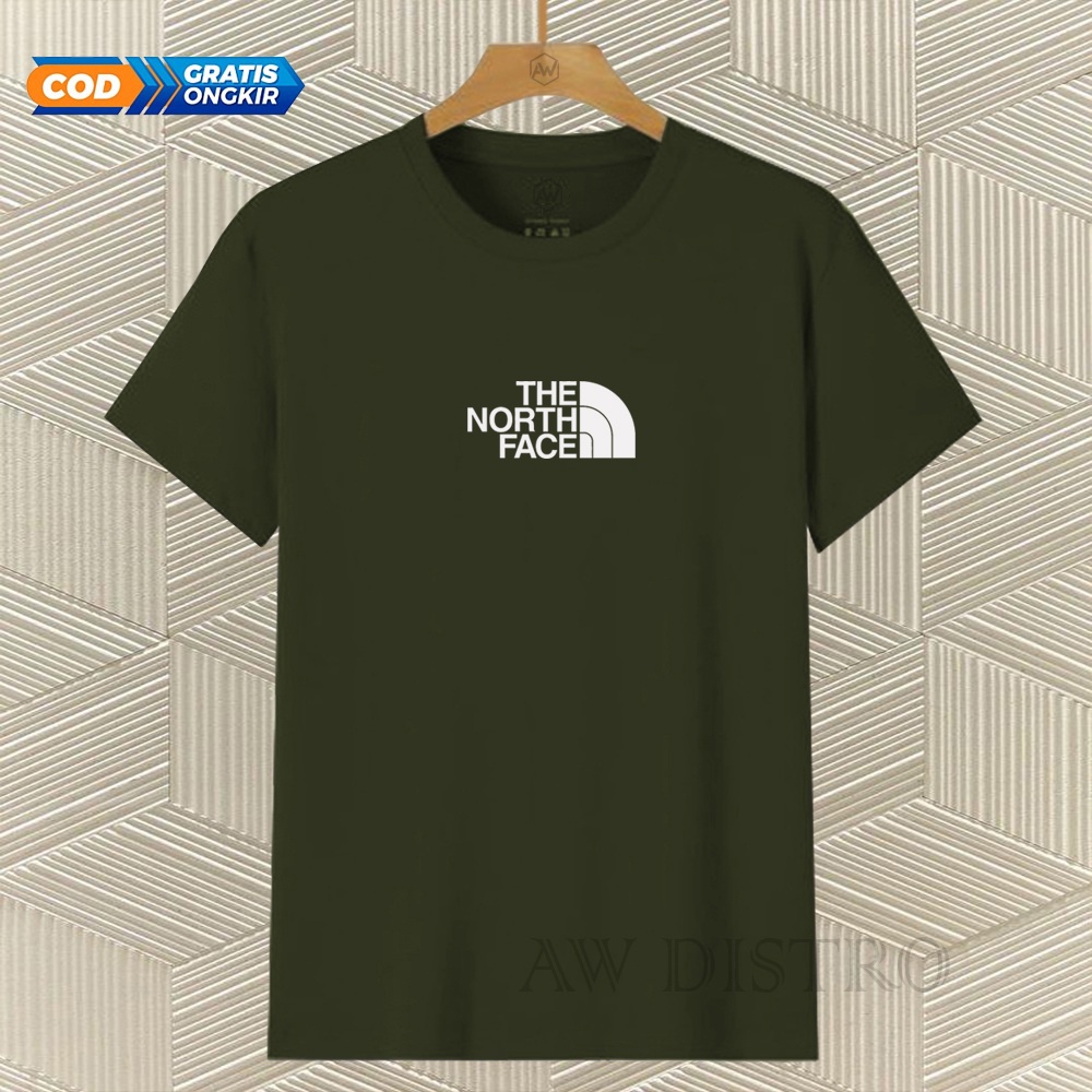 COD Baju Kaos Distro Tnf Text Putih Premium Quality Lengan Pendek