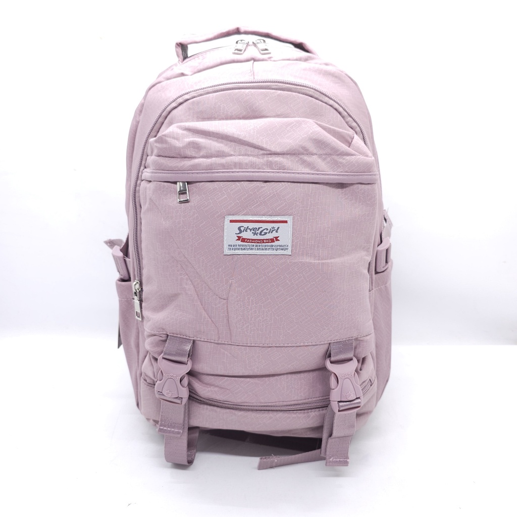 RANSEL LAPTOP SILVER GIRL 4 RUANGAN / TAS SEKOLAH CEWEK SD SMP SMA KULIAH 18INCH SLOT BANYAK DAN GRATIS JAS HUJAN / TAS PUNGGUNG WANITA WARNA WARNI BARU / TAS DUKUNG ANAK POLOS ALTO ASLI / BAGPACK COLORFULL KUAT AWET / STYLISH BACKPACK