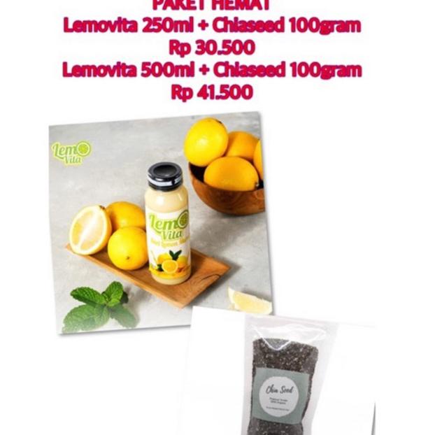 

⚡TOK SIAP 【COD PAKET HEMAT Lemovita 500ml + Chiaseed 100gram Lemovita 250ml + Chia seed 100gram