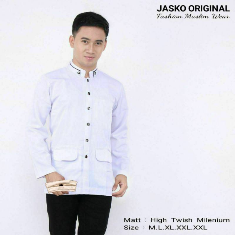 (BERKUALITAS) TERMURAH JASKO Jas Koko M,L,XL,XXL-JASKO Polos Putih Hitam-Jas Koko Polos Putih Hitam-