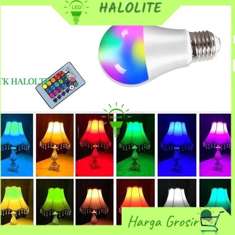 Di⚡kon   Bohlam Warna Warni LED 7 Watt & 18W LED Bulb RGB + Remote Lampu TikTok 7 Watt Lampu Viral T
