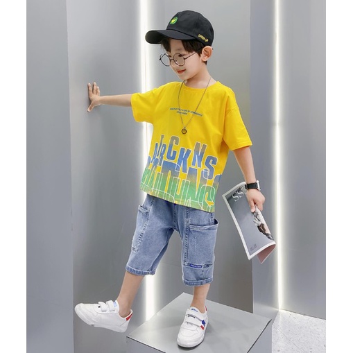 Setelan anak laki laki import MOTIF AERCKNS + JEANS TEBAL- setelan anak teenager laki laki import