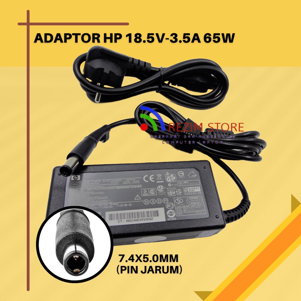 Adaptor laptop Charger laptop HP COMPAQ 65W18.5V 3.5A Free kabel Power AC Adapter HP CQ2350AN NY780A