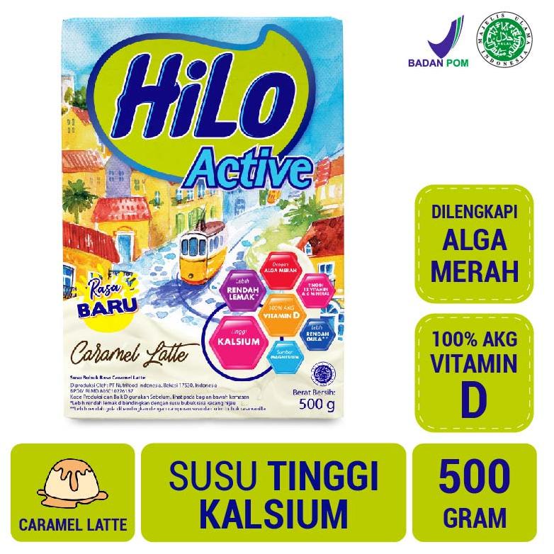 

12.12 MALL HiLo Active Caramel Latte 500g - Susu Tinggi Kalsium Lebih Rendah Lemak