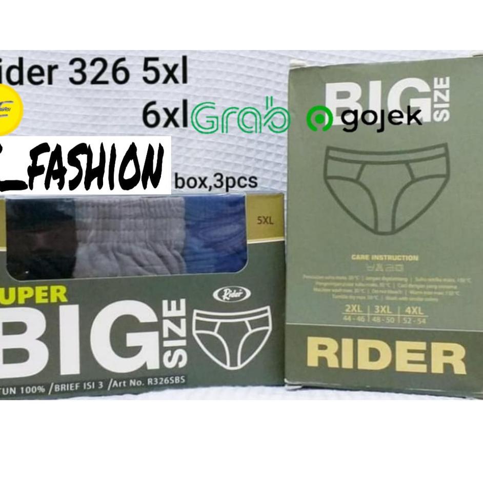 [ SALE ]  ISI 3 PCS CELANA DALAM PRIA JUMBO RIDER 326 ( 2XL-3XL- 4XL- 5XL-6XL )|CD PRIA RIDER 326 CD