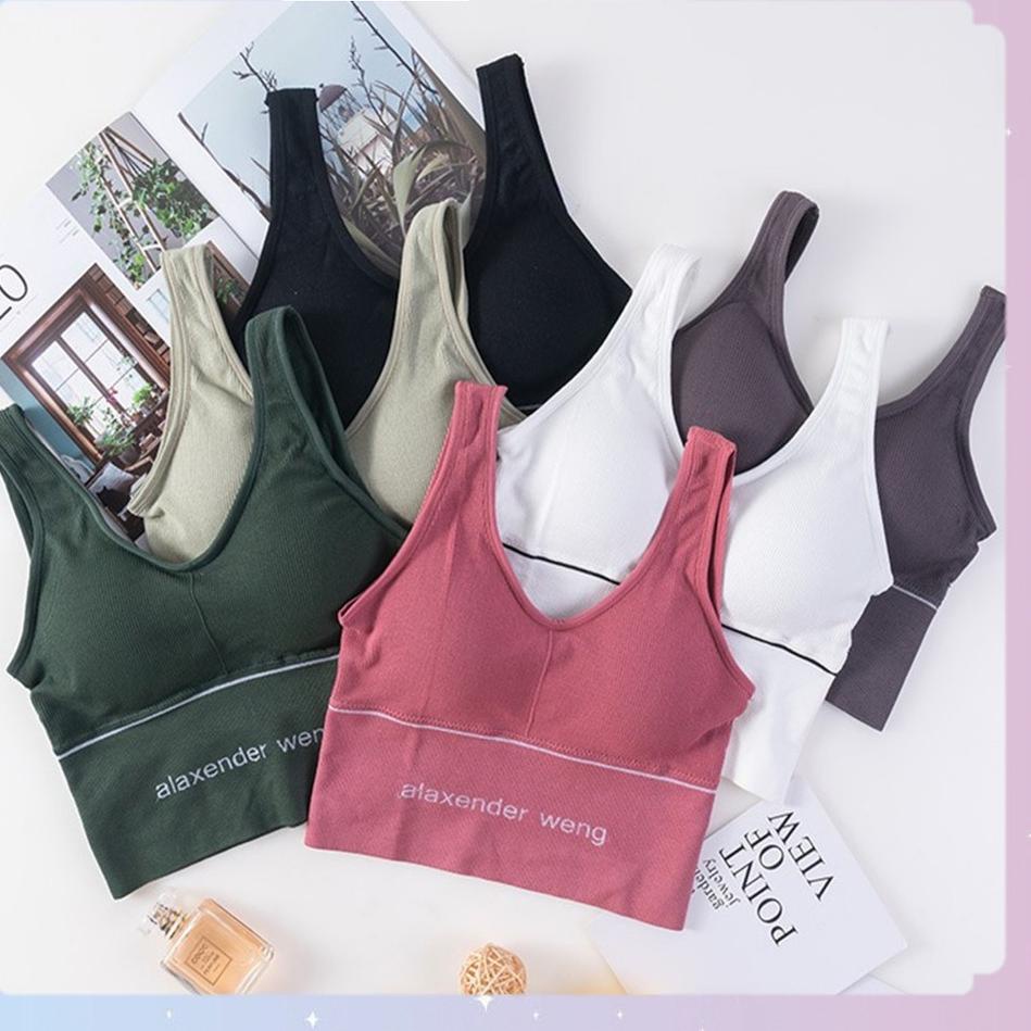 【flashϟsale】 •OKEY BELI•BR019 SPORT BRA GYM BRA OLAHRAGA PUSH UP WANITA TANPA KAWAT ELASTIS SEXY IMP