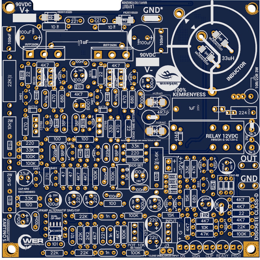 PCB CLASS D UCD DISCRETE KOTAK FIX, SUPERLITE totem BD