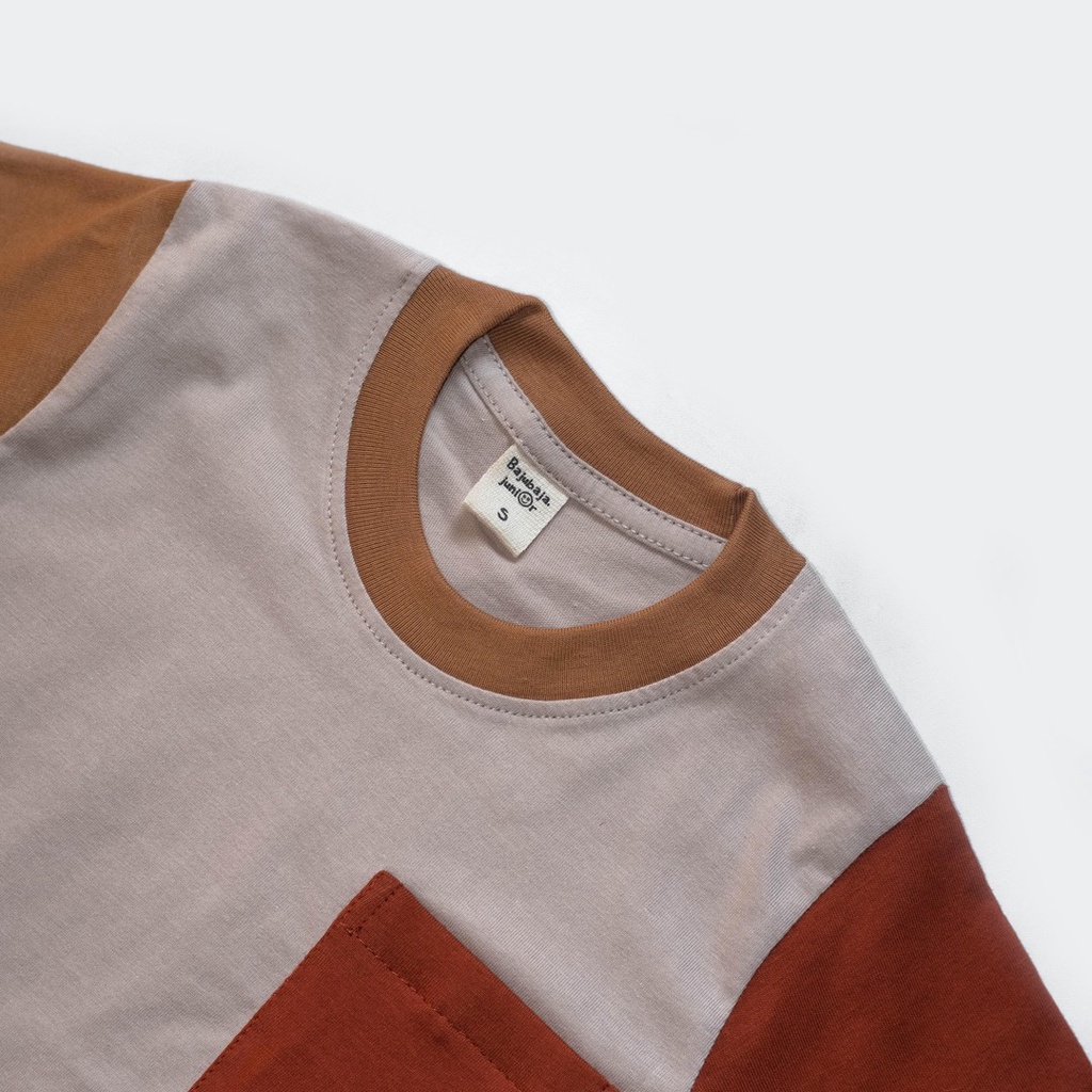 Bajubaja junior tshirt lego / kaos kombinasi anak variasi saku bahan cotton combed 24s