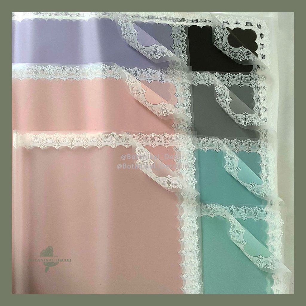 

Lace Frame Flower Wrapping Cellophane Paper Waterproof Paper Kerts Buket Bunga Korean Wrapping Florist Material Hand Bouquet Kertas Bunga