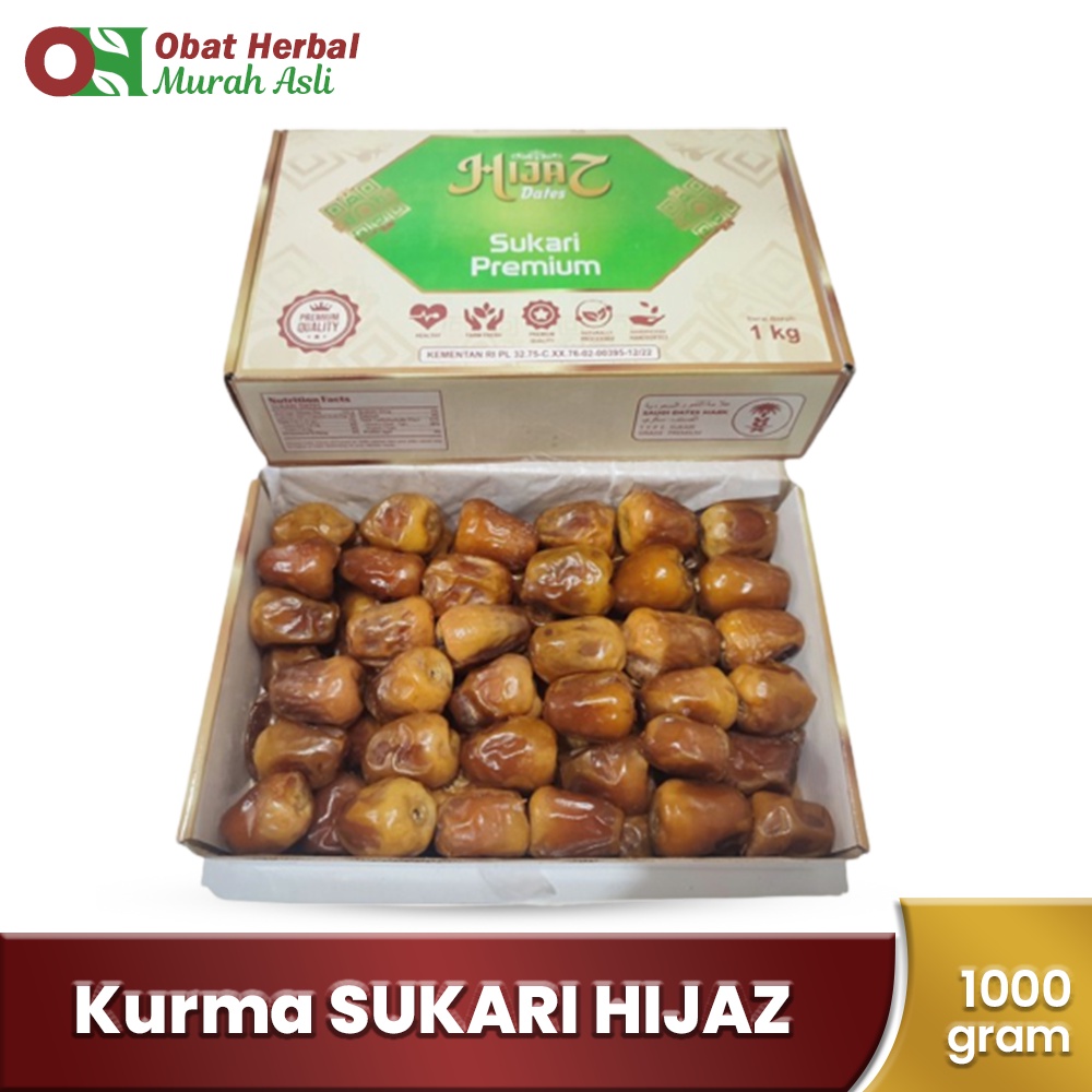 Kurma Sukari Hijaz 1000g- Buah Kurma Berkualitas Tinggi dari Tanah Suci Hijaz untuk Kesehatan dan Kenikmatan Anda