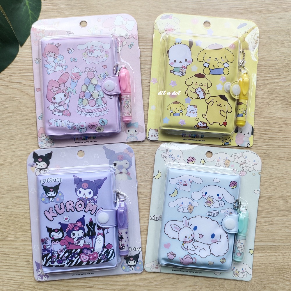 

Buku Note Book Sanrio Memo Karakter Sanrio Cinamorol Melody Kuromi Diary Note Book + Pen Sanrio