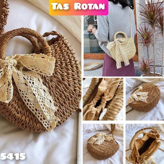 Tas Wanita Unik Lucu Import Bahan Rotan DISKON