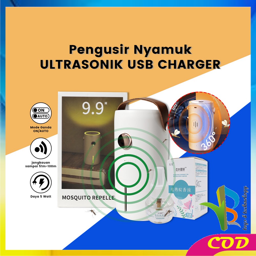 RB-C508 Pengusir Nyamuk Ultrasonik USB Charger / Pembasmi Nyamuk Elektrik Serbaguna / Mosquito Killer Portable