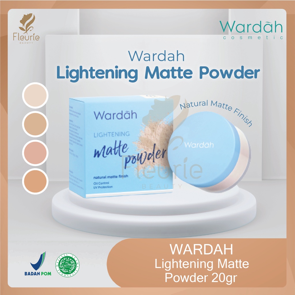 Wardah Lightening Matte Powder 20gr - Wardah Loose Powder Bedak Tabur Matte Halal Original BPOM