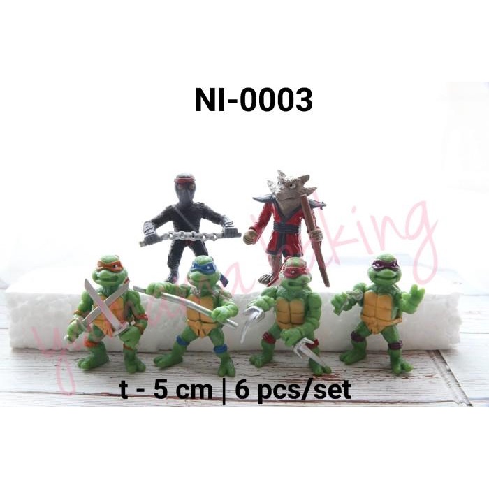 Ni-0003 Topper Hiasan Kue Cake Mainan Ninja Turtles Kura Kura