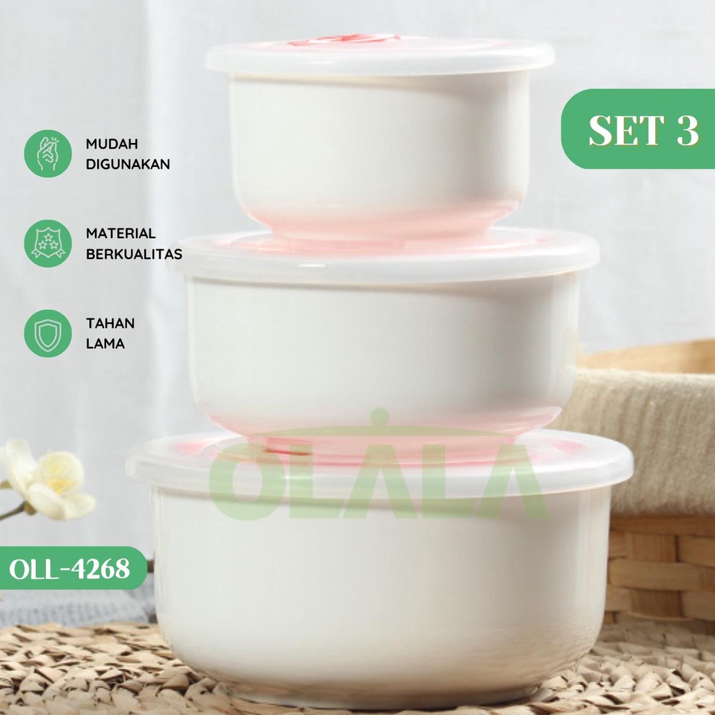 MANGKOK KERAMIK SET 6IN1 PENUTUP SEAL KEDAP UDARA ANTI PANAS OLL-CH4268