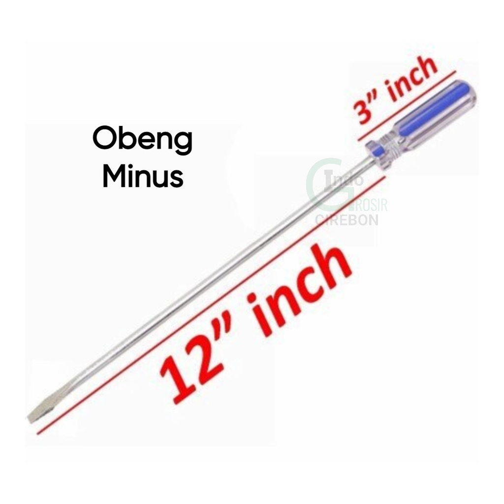 Obeng Panjang Set 2 Pcs 12 Inch 300 mm x 5 mm Plus Minus 30 cm Ujung Magnet Murah