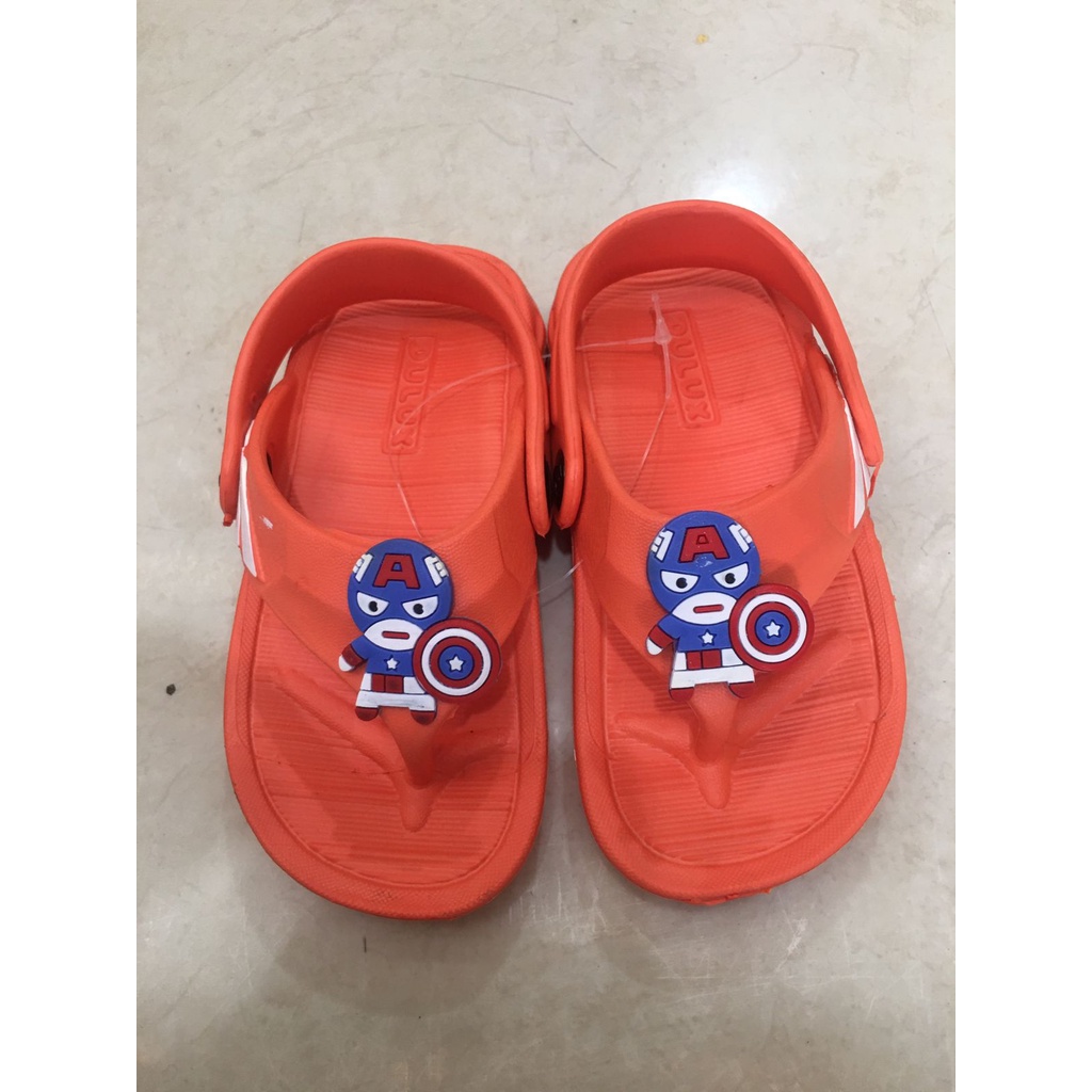 NUZ - DX-352E Sandal Jepit Anak Laki Laki Cowok Karakter Captain America Tali Belakang Merek Dulux Ukuran 20-25