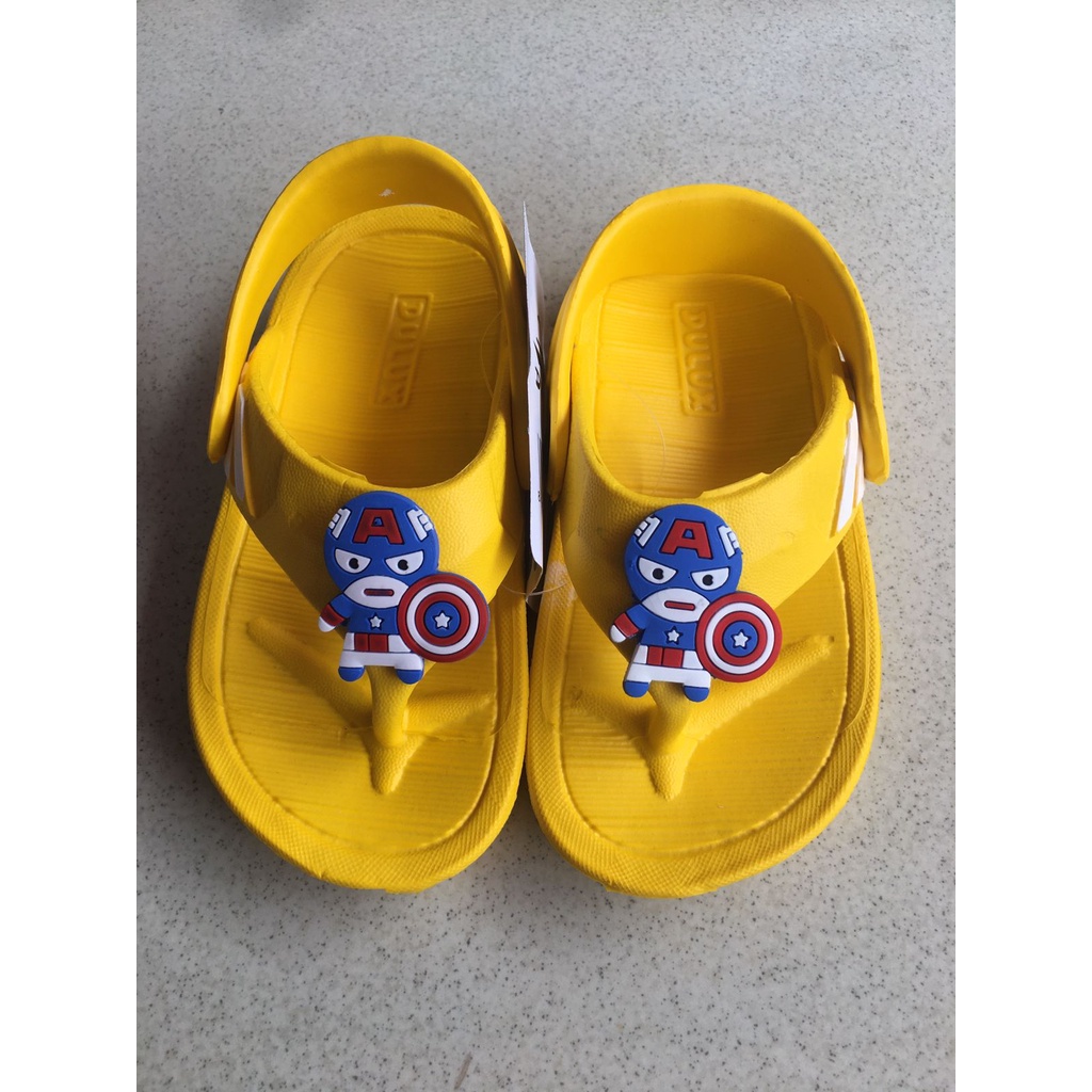 NUZ - DX-352E Sandal Jepit Anak Laki Laki Cowok Karakter Captain America Tali Belakang Merek Dulux Ukuran 20-25