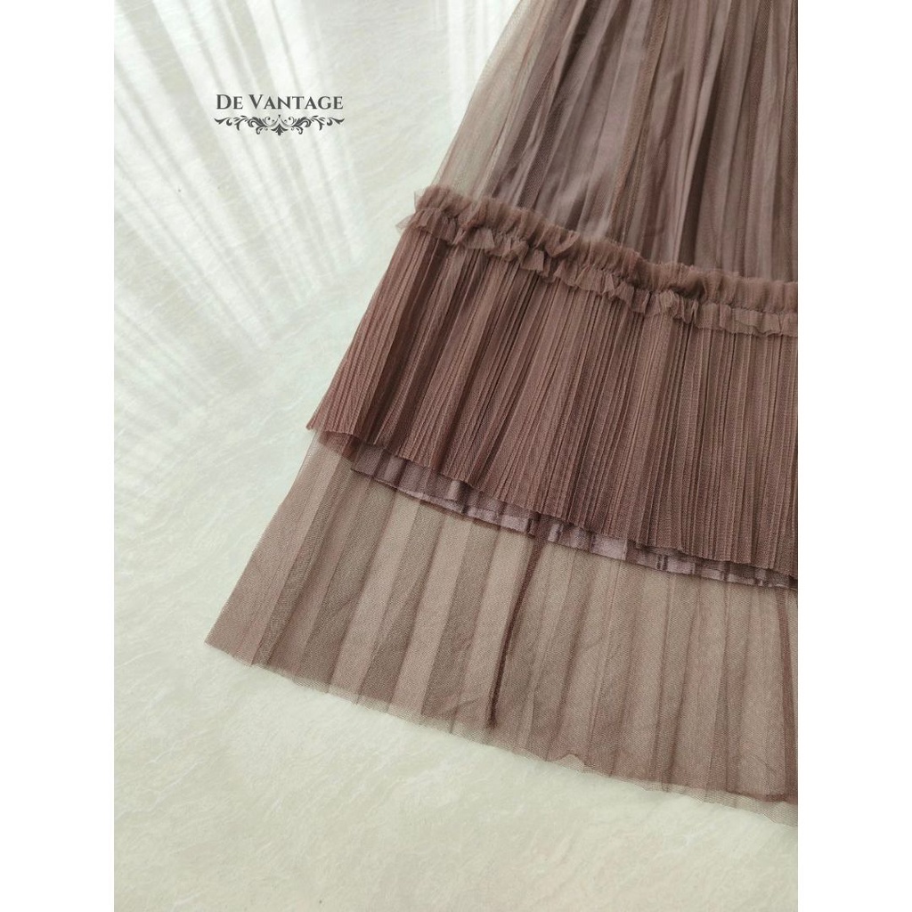 Rok Tutu Bolak Balik dengan Tile Kombinasi / Rok Tile Bludru Panjang / Reversible Tulle Velvet Skirt