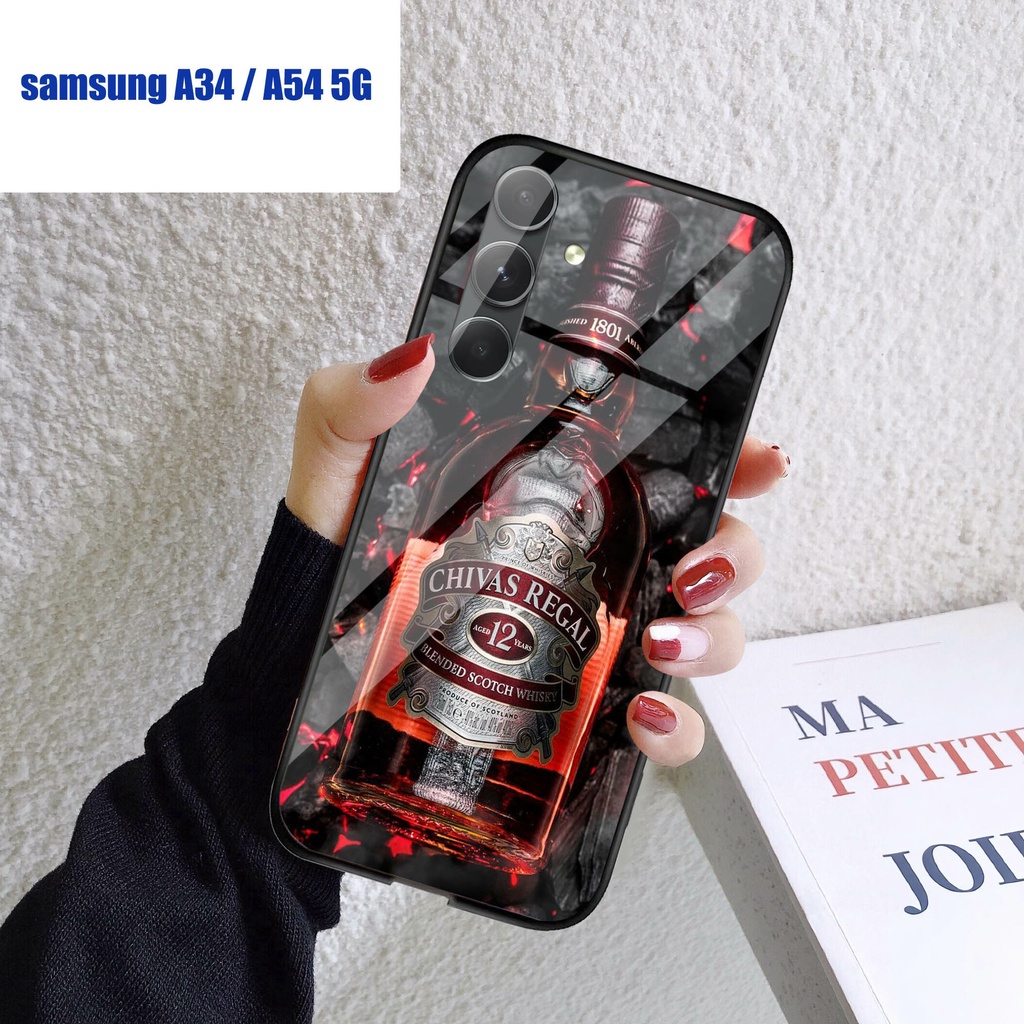 (U 027) Case Kaca Samsung A34 54 5G  - Casing Hp Samsung A34 54 5G - Softcase Kaca Glossy Samsung A3