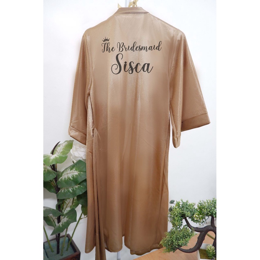 Jasa Print Sablon Nama Kimono Bridesmaid Wedding