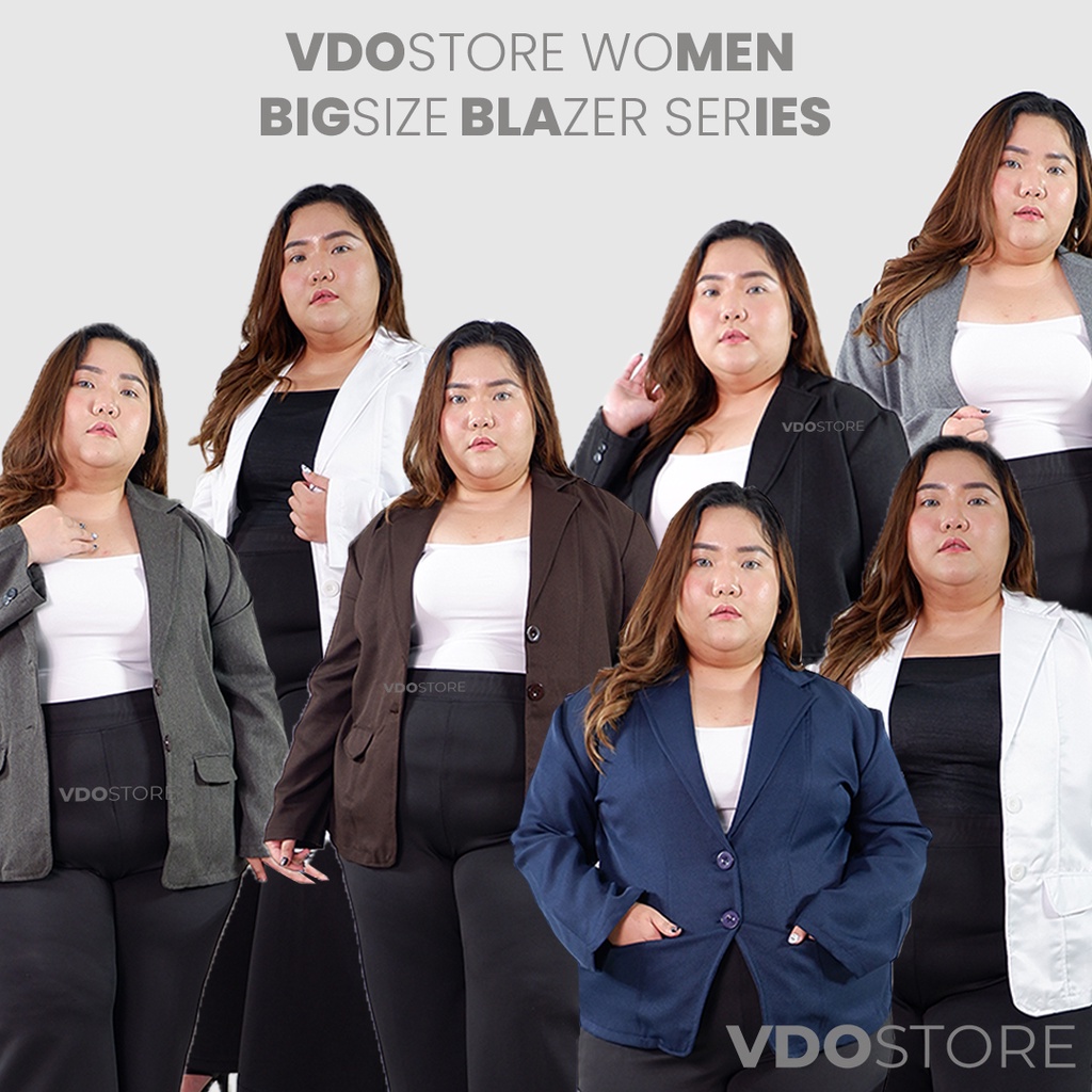 BLAZER JUMBO WANITA PREMIUM - LD 110 118 120 124 - 4XL 5XL 6XL -  ATASAN KERJA JAS KANTOR JUMBO BIG SIZE PAKAIAN BLAZER PLUS SIZE JUMBO WANITA FORMAL 4L 5L 6L 7L CEWEK BLEZER BLEZZER SIDANG SKRIPSI OUTER SET DOKTER LAB CELANA VDOSTORE
