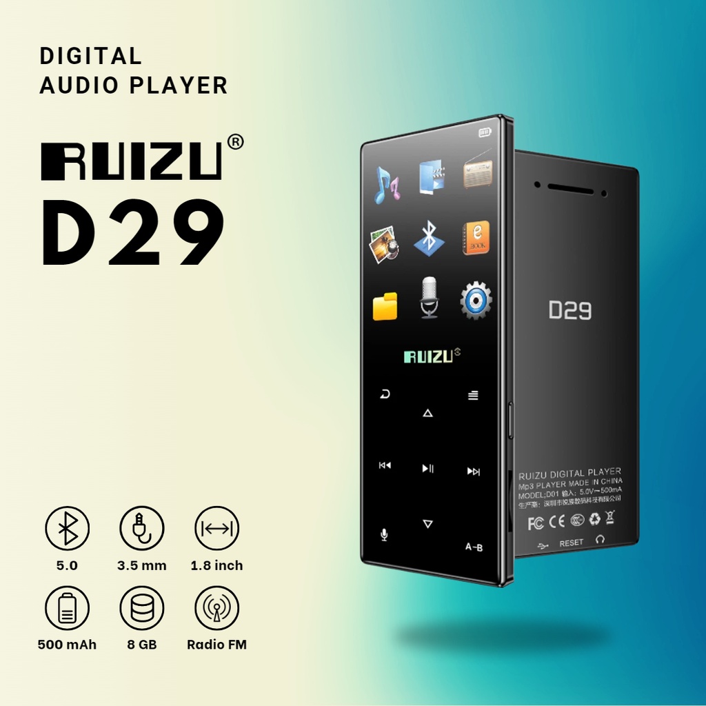 Ruizu D29 Bluetooth Speaker DAP MP3 MP4 FM Radio Player Sound Recorder