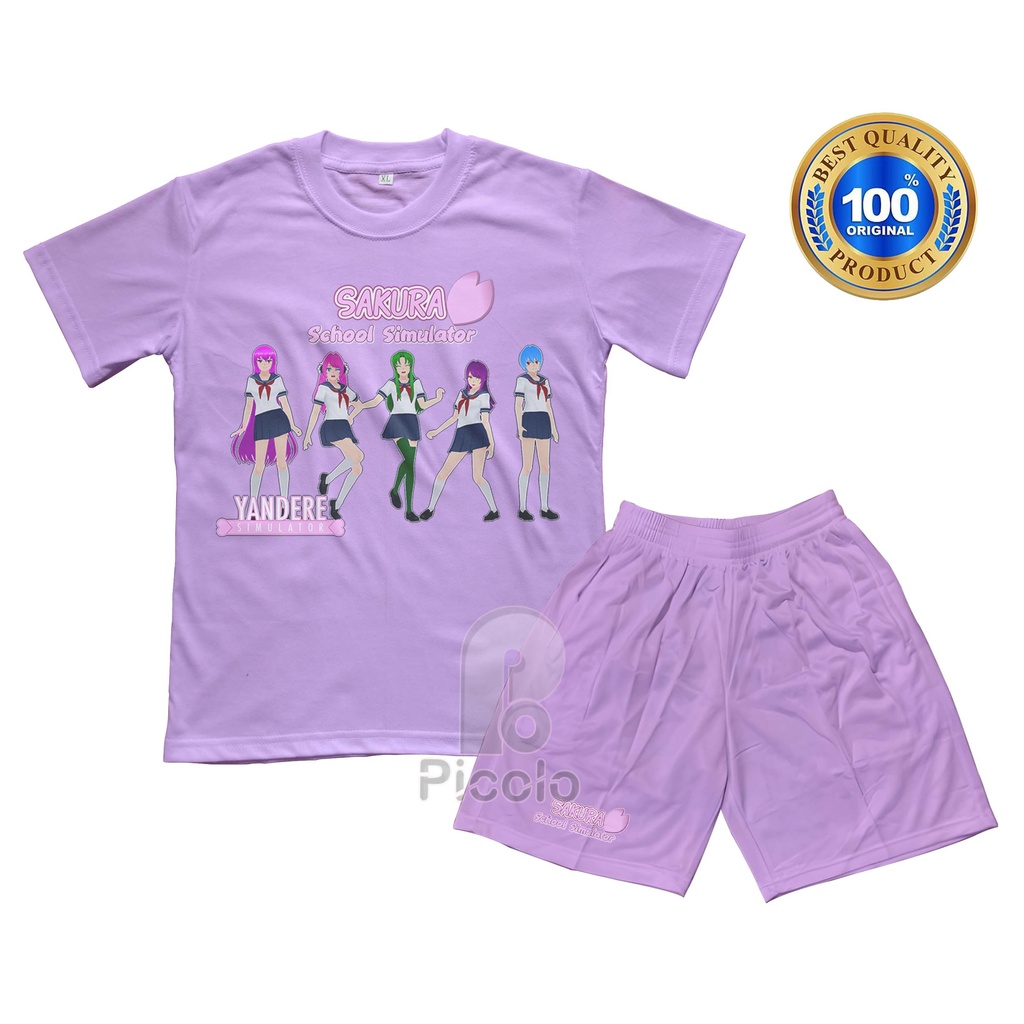 (FREE NAMA) BAJU KAOS SETELAN ANAK MOTIF KARAKTER KARTUN GAME SAKURA SCHOOL SIMULATOR