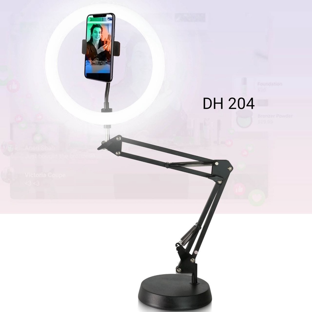 Stand Holder HP Tablet Meja dan Holder Ringlight Professional Podcast Youtube Streaming Broadcasting Multifungsi
