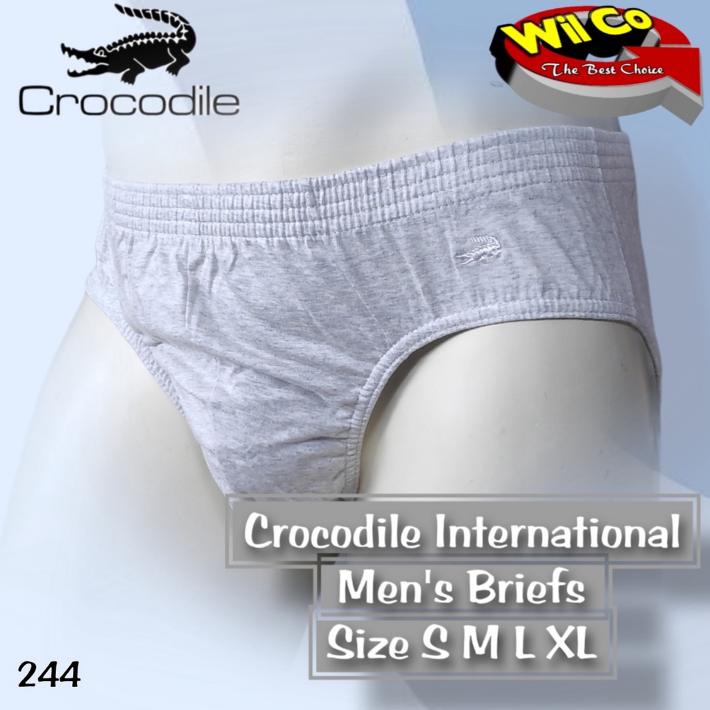 K244T - (DIJUAL PER 1 BOX ISI 3 Pcs) CELANA DALAM SEGITIGA PRIA CROCODILE SIZE S - XL