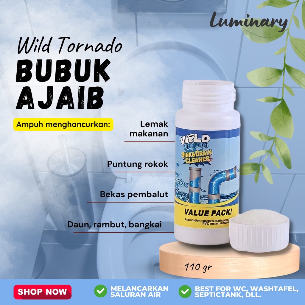 WILD TORNADO Pembersih Pipa Toilet Tersumbat/ Anti Mampet Wastafel/ Pembersih Pipa Saluran Air