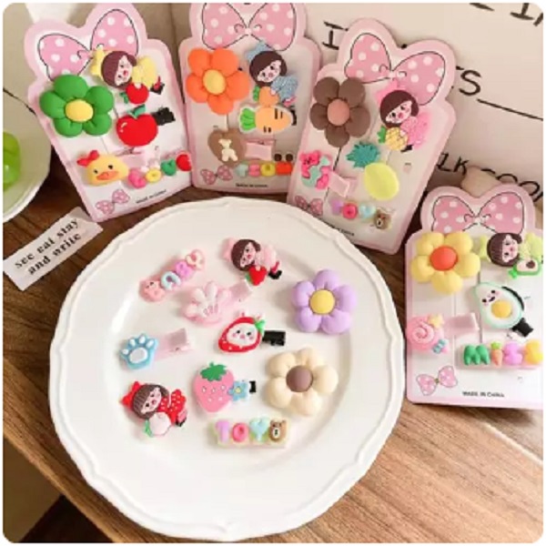 Set Jepit Rambut Anak 5 In 1 Set Hairclip Anak Model Korea