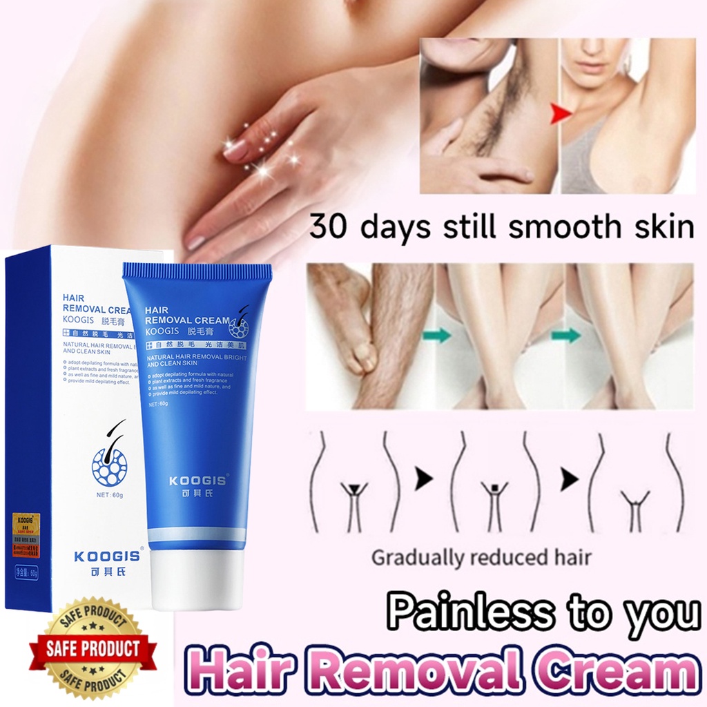 KOOGIS Krim Perontok Bulu Rambut Permanen Untuk Ketiak Kemaluan Kaki Miss V Natural Hair Removal Cream 60g Original