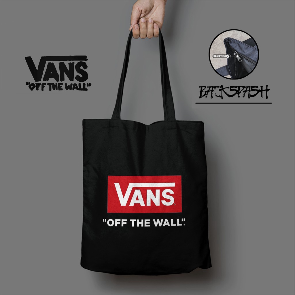 Totebag Tas Vans Custom HItam Pria Wanita