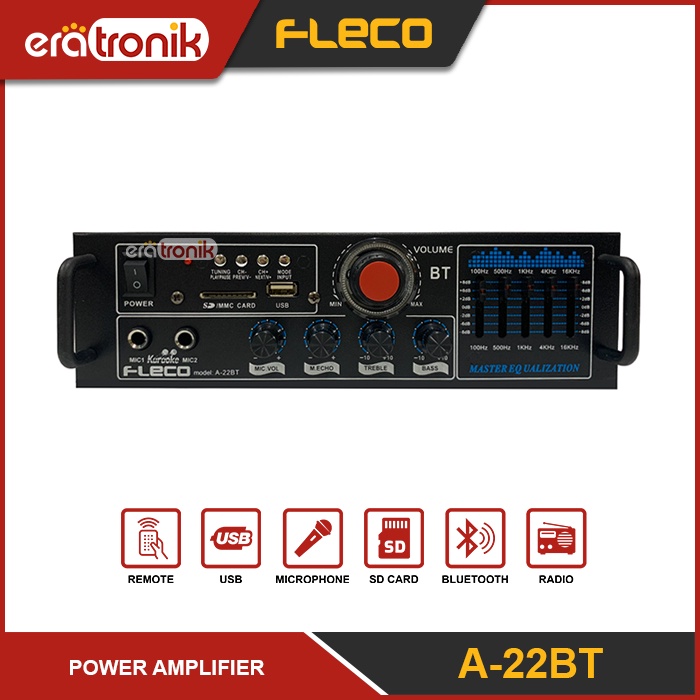 Power Amplifier Fleco A-22BT Amplifier Bluetooth Digital Karaoke