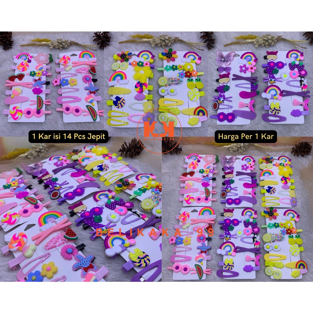 (14 PCS) JEPIT RAMBUT ANAK KARTUN SET ALA KOREA MOTIF LUCU IMPORT ISI 14 PCS / JEPIT RAMBUT KARTUN MOTIF / JEPIT RAMBUT KARAKTER / JEPIT RAMBUT ALA KOREA FASHION / JEPIT RAMBUT SET LUCU IMPOR / JEPITAN LUCU IMPOR / JEPITAN ANAK / JEPIT BUAH / JEPIT MOTIF