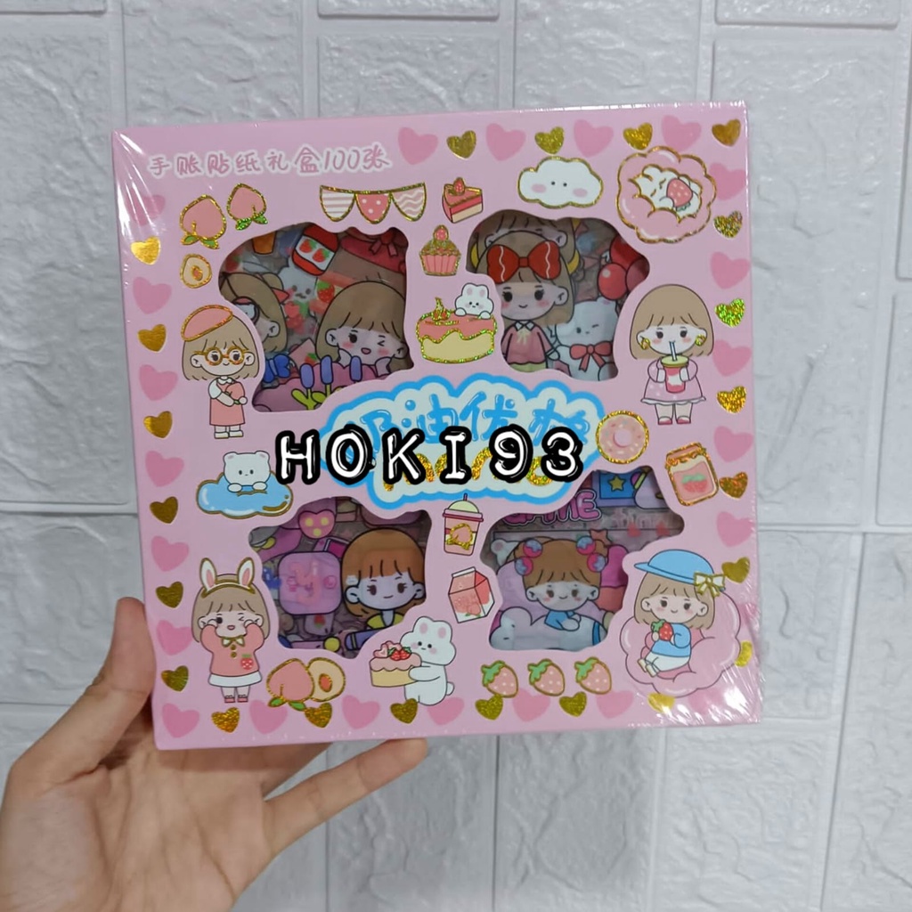 STICKER KARTUN lucu MOMO SET BOX stiker SET KARTUN