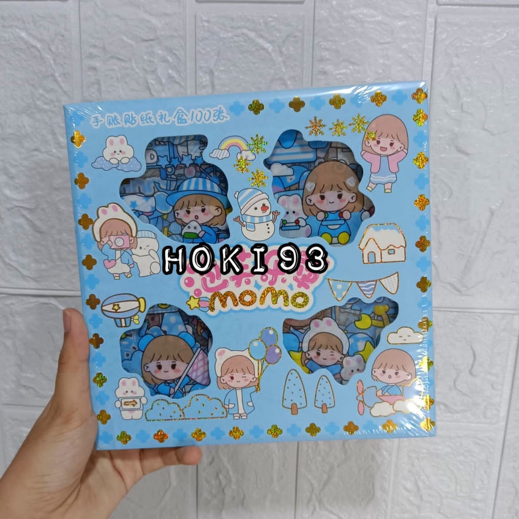 STICKER KARTUN lucu MOMO SET BOX stiker SET KARTUN