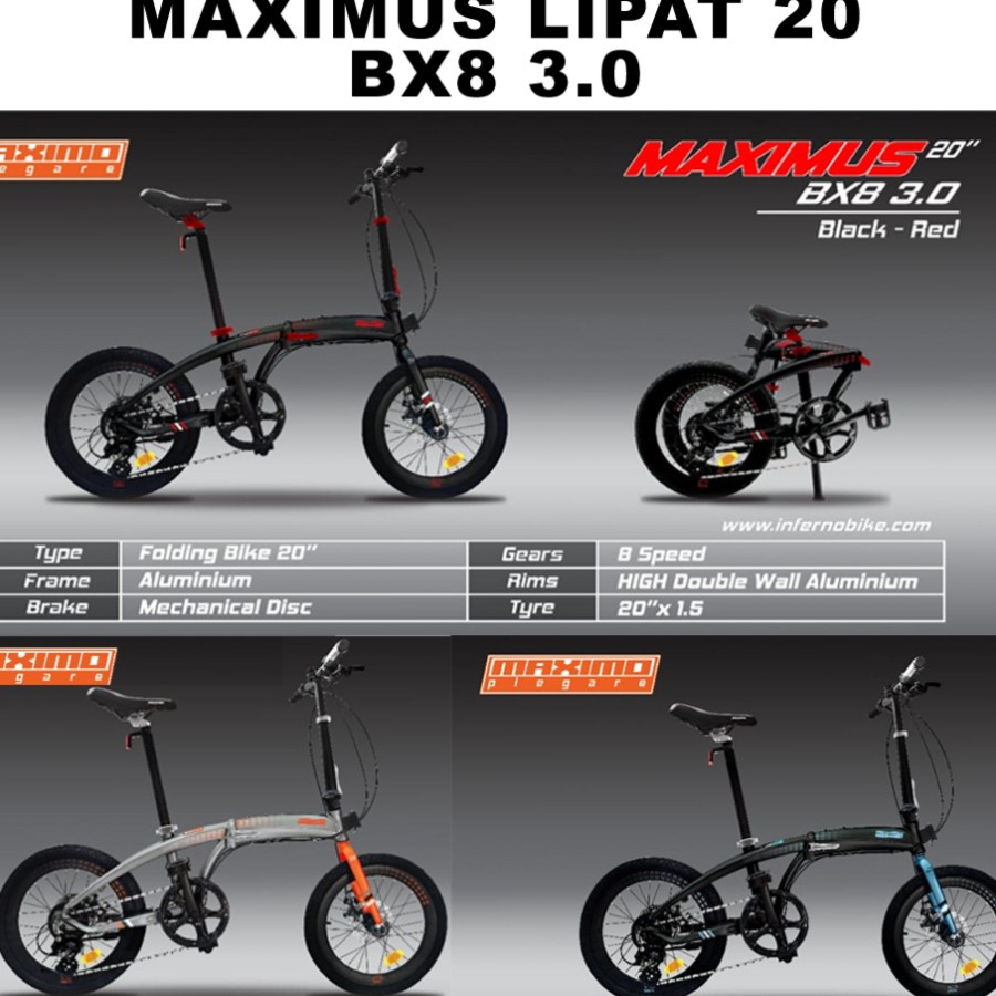 Sepeda Lipat MAXIMO PIEGARE CYCLO BX8 3.0 16 20 inch Family Bike