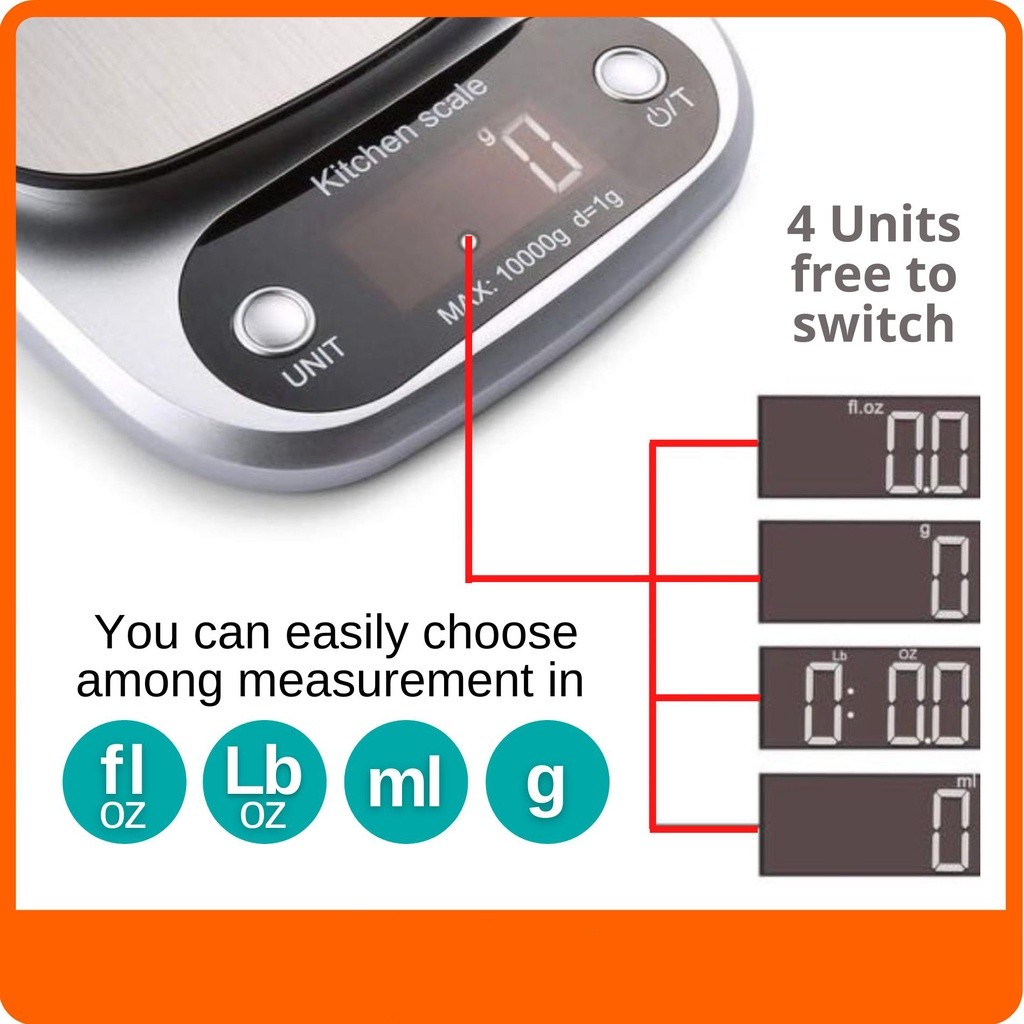 (COD) 10kg LCD Digital Scale Digital Kitchen Scale Penimbang Digital TImbang Digital Penimbang Makanan Food Scale 305#