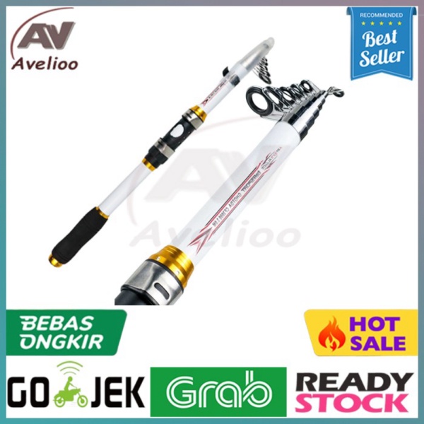 Promo TaffSPORT GHOTDA Joran Pancing Laut Antena Portable Telescopic - Putih 2.1 Meter Berkualitas