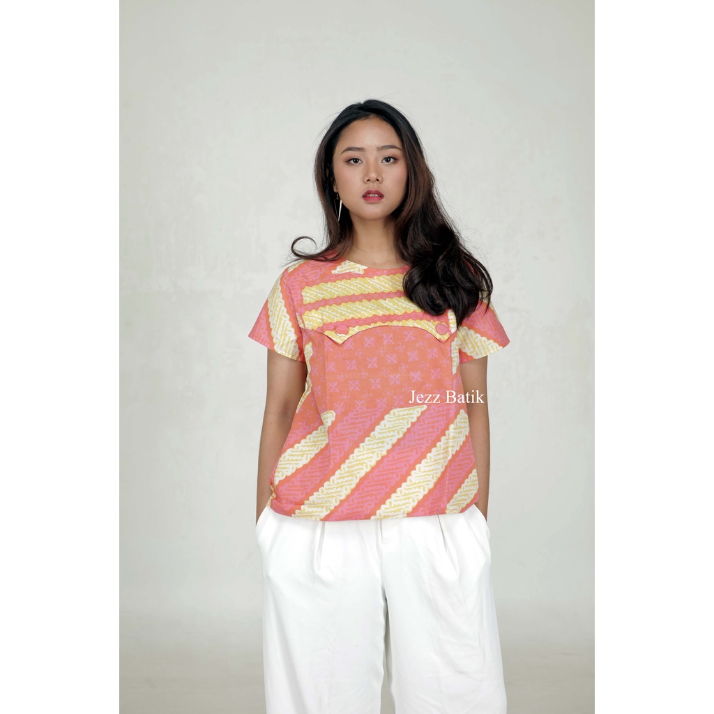 Jezz Batik - Atasan Batik Wanita Lengan Pendek