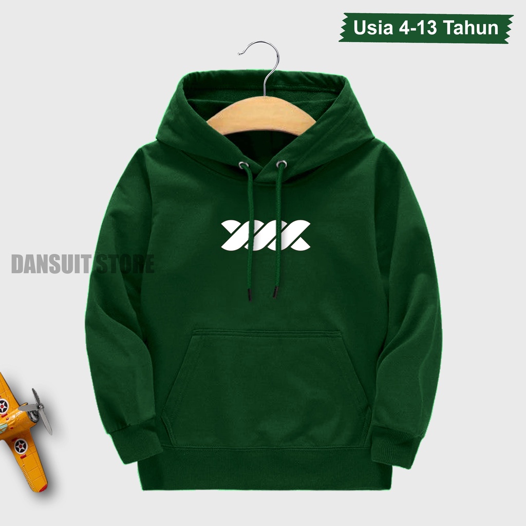 Hoodie Anak Laki-laki/Perempuan Usia 4-13 Tahun Sweater Hoodie Anak Sablon WDZG Tambang Logo Bahan Tebal Premium