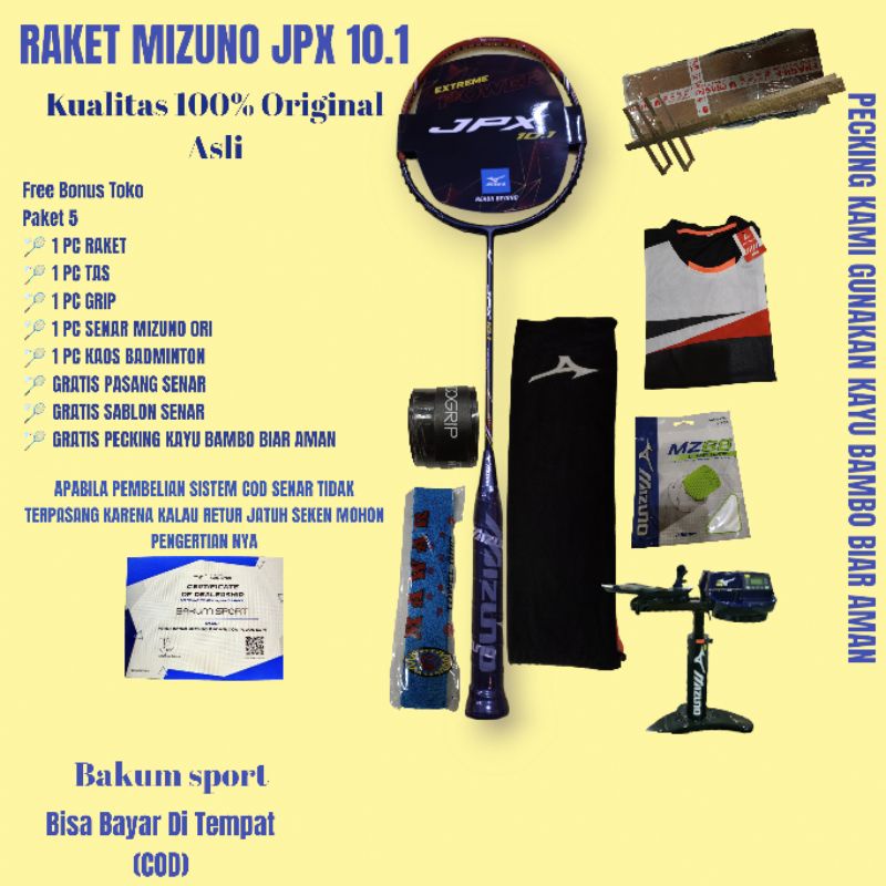 Raket Mizuno jpx 10.1 kualitas 100% Original asli free bonus toko bisa COD