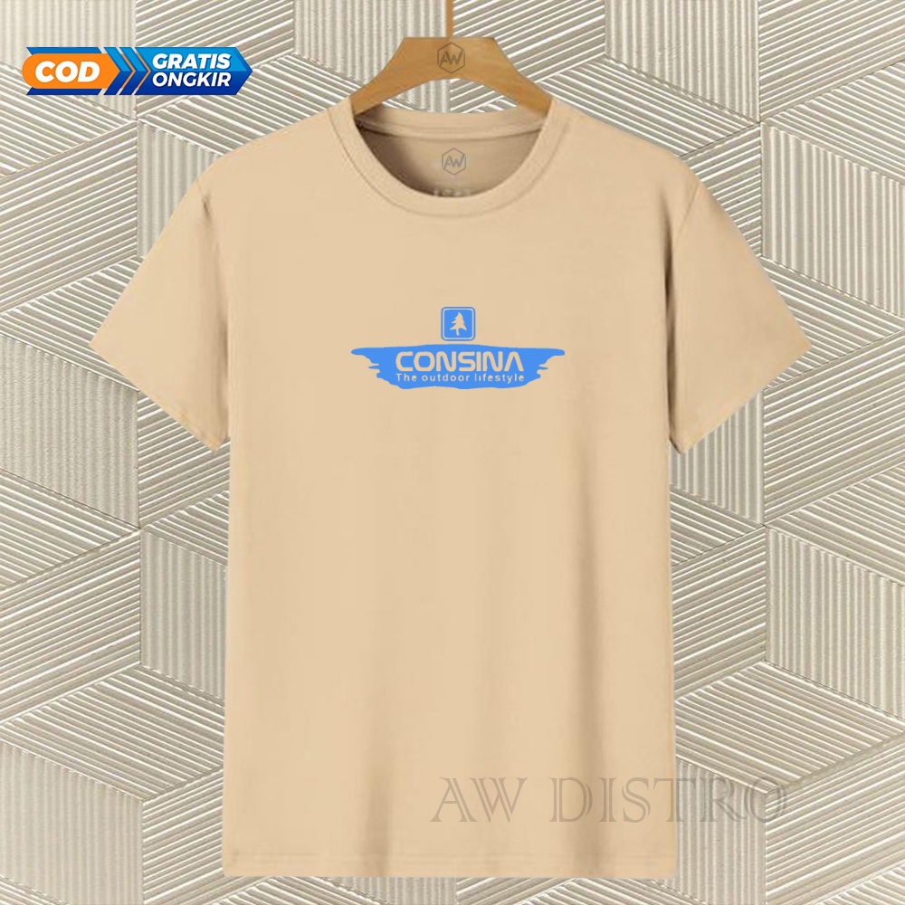 COD Baju Kaos Distro Csn Splash Text Sky Blue Premium Quality Lengan Pendek