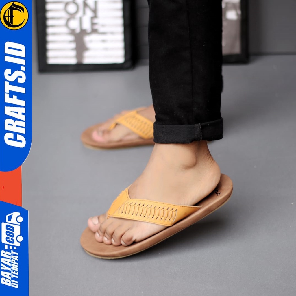 Sandal Jepit Pria Kulit Asli Crafts Raydric